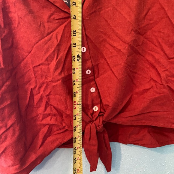 Red Button-Up ModCloth crop top - Picture 5 of 5
